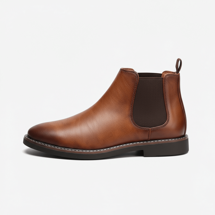 Smooth Leather-Look Chelsea Boots