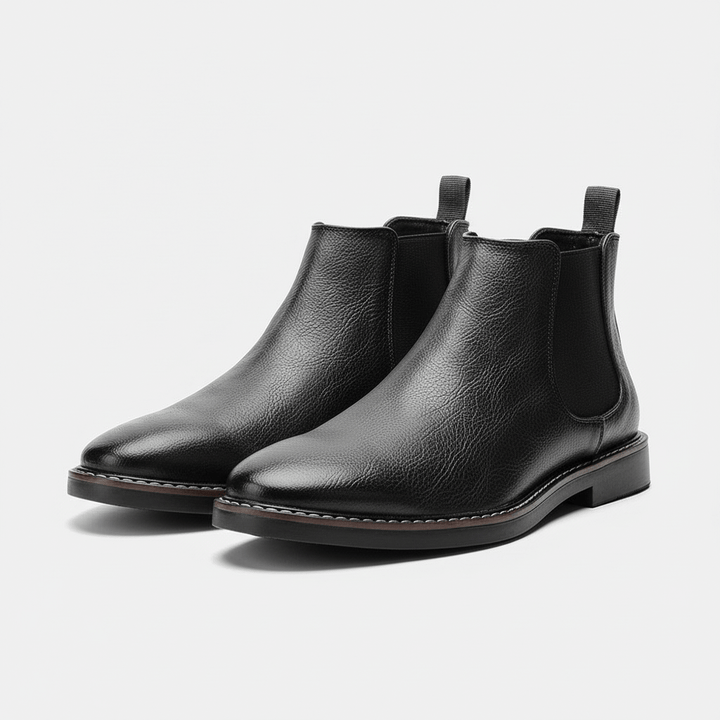 Smooth Leather-Look Chelsea Boots