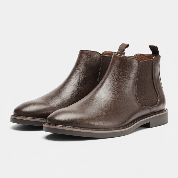 Smooth Leather-Look Chelsea Boots