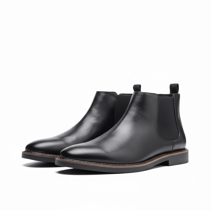 Smooth Leather-Look Chelsea Boots