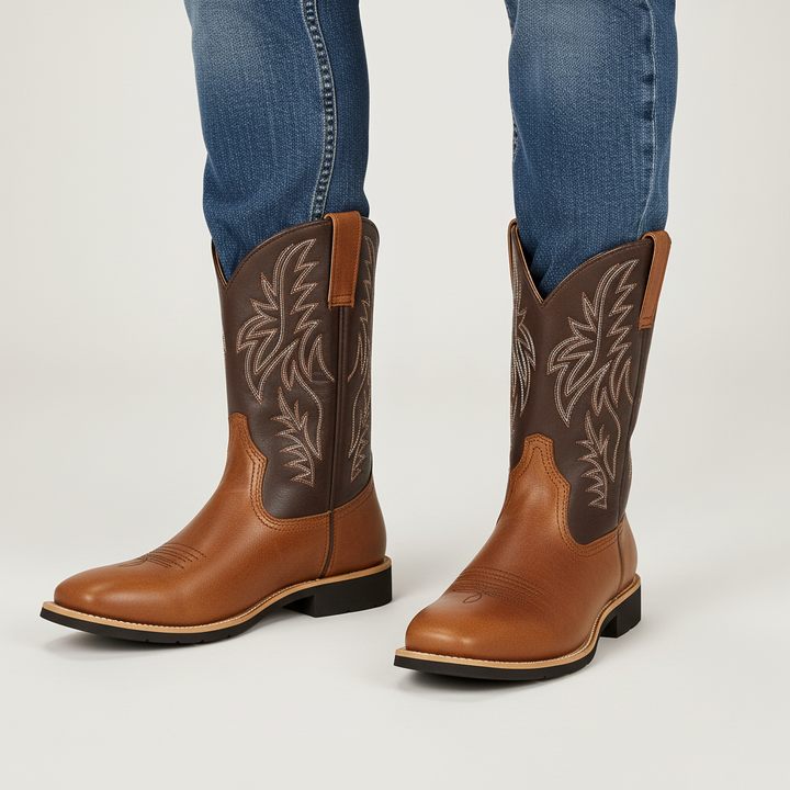 Leather-Look Western Roper Boots