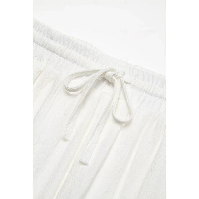 Linen-Look Elastic Waist Shorts