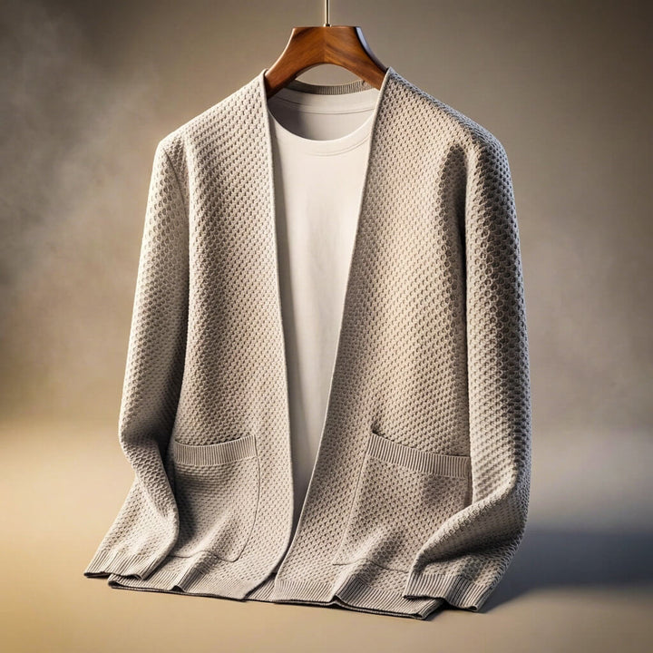 Men’s Honeycomb Knit woven-knit Cardigan
