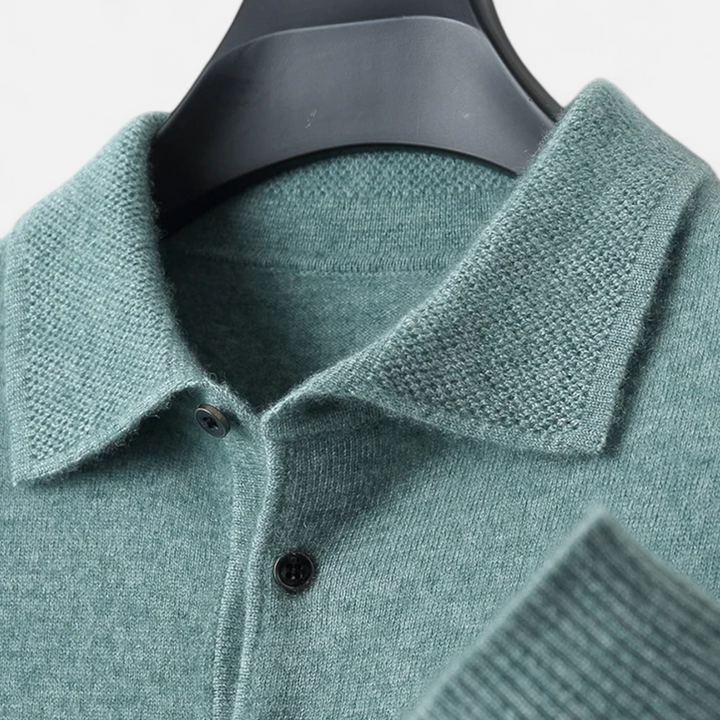 Merino Knit Polo Sweater
