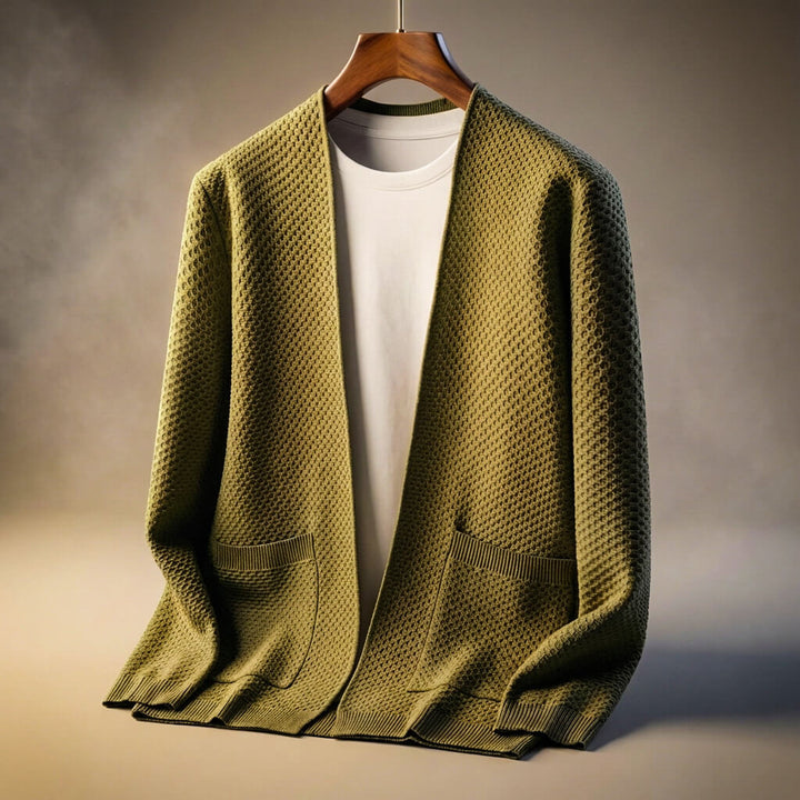 Men’s Honeycomb Knit woven-knit Cardigan