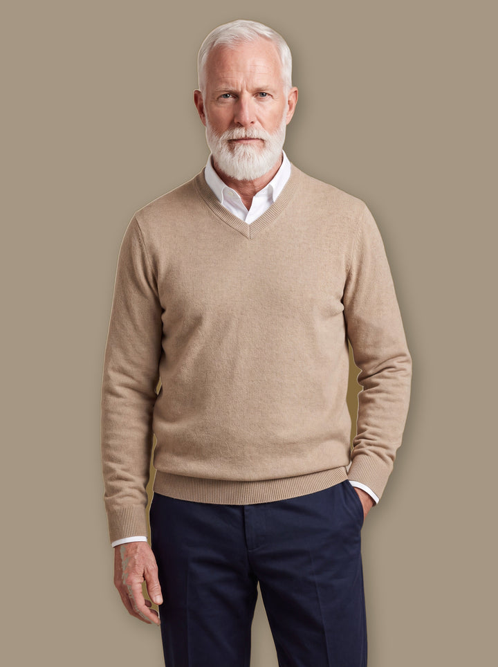 Classic V-Neck Lightweight Fine-Knit Sweater