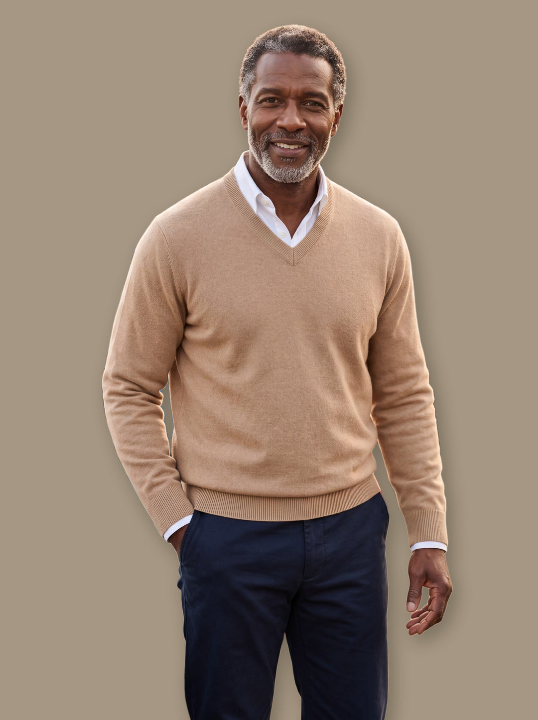 Classic V-Neck Lightweight Fine-Knit Sweater