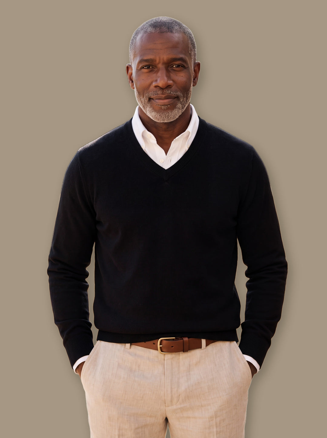 Classic V-Neck Lightweight Fine-Knit Sweater