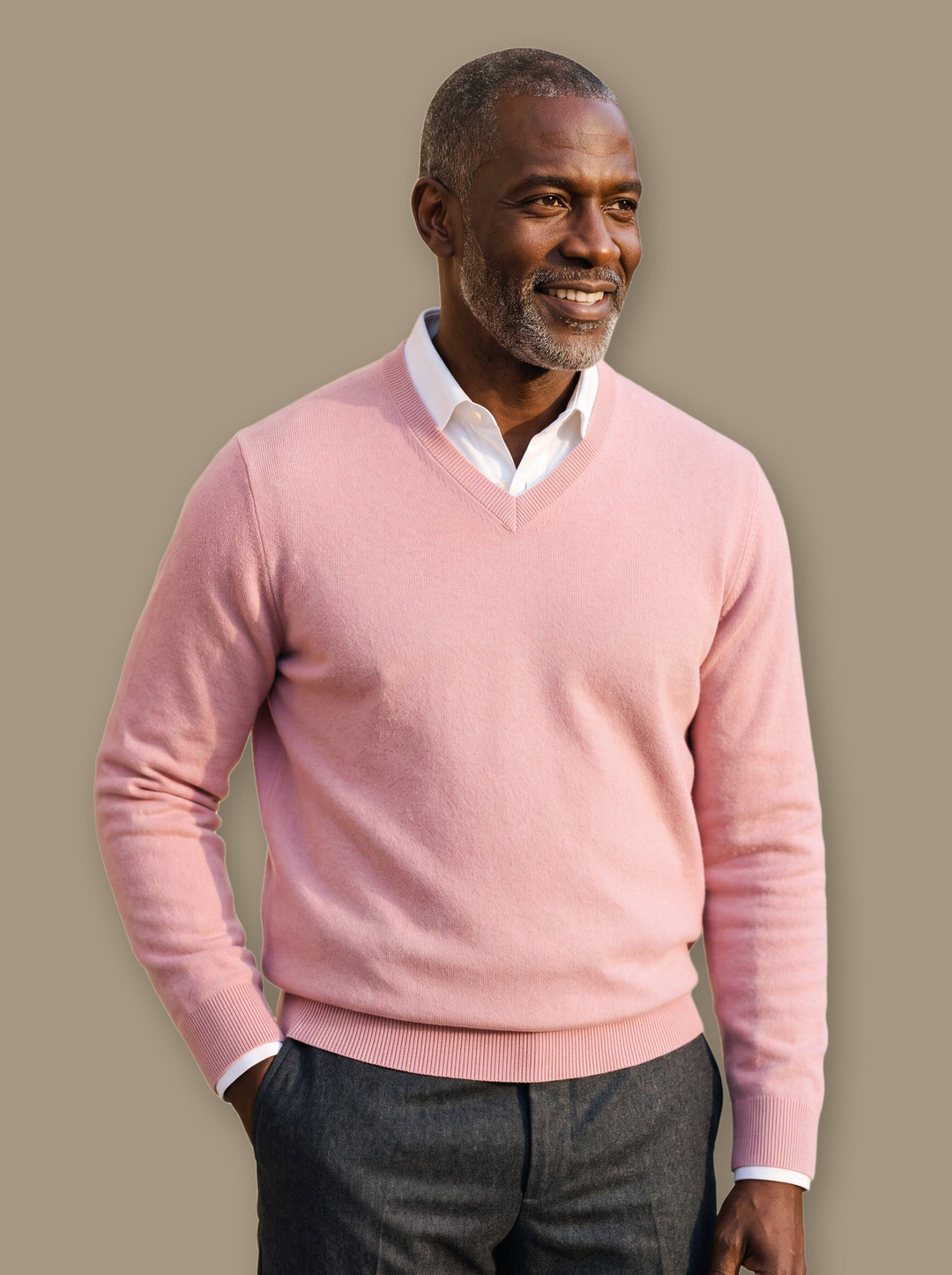 Classic V-Neck Lightweight Fine-Knit Sweater