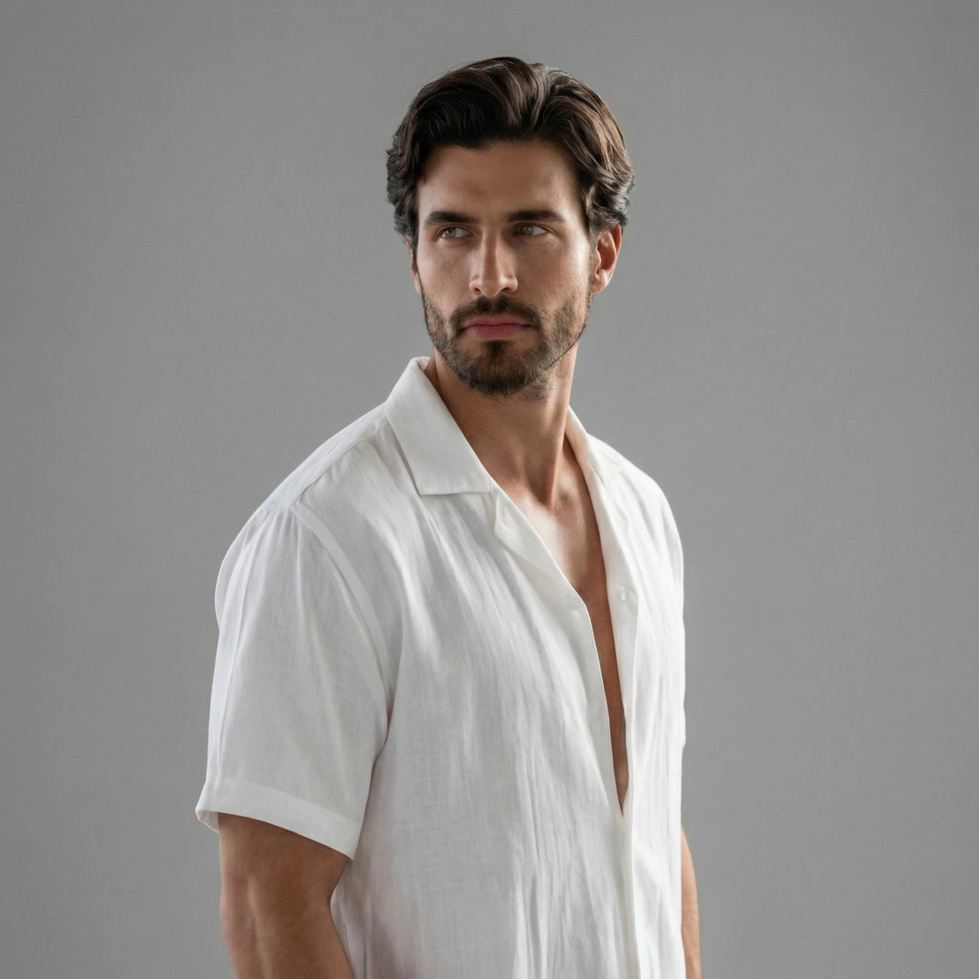 Ribbed Short Sleeve Shirt and Shorts Co-Ord Set