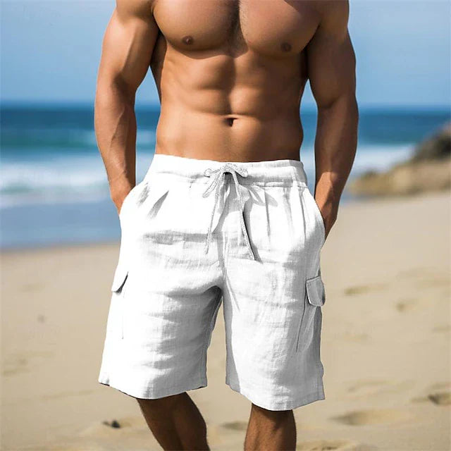 Linen-Look Cargo Shorts