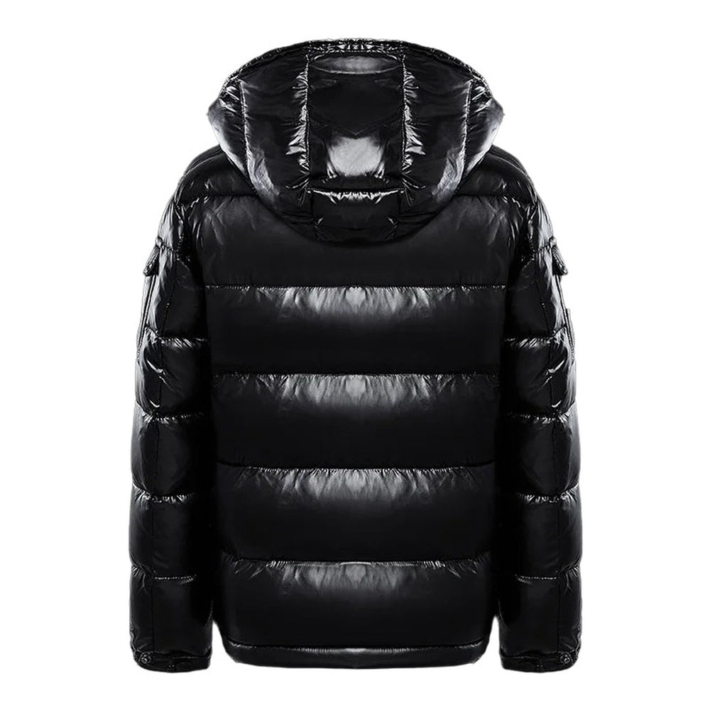 Hollinwood - Glossy Hooded Puffer Jacket Detachable Hood Quilted Channels Front Zip