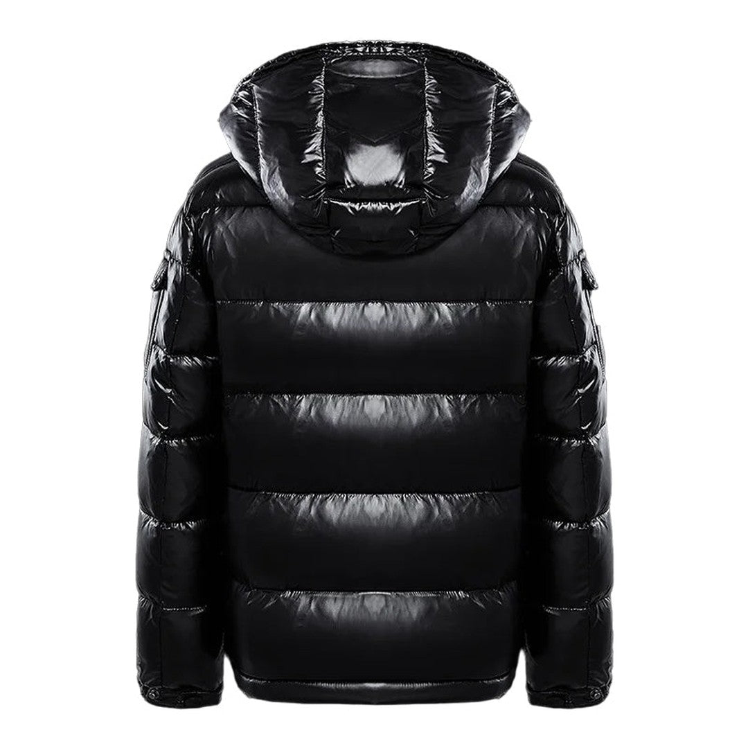 Hollinwood - Glossy Hooded Puffer Jacket Detachable Hood Quilted Channels Front Zip