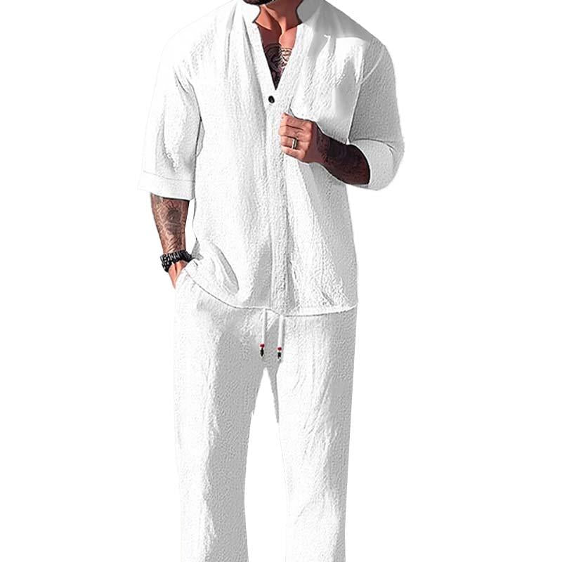 Linen-Look Shirt and Pants Set