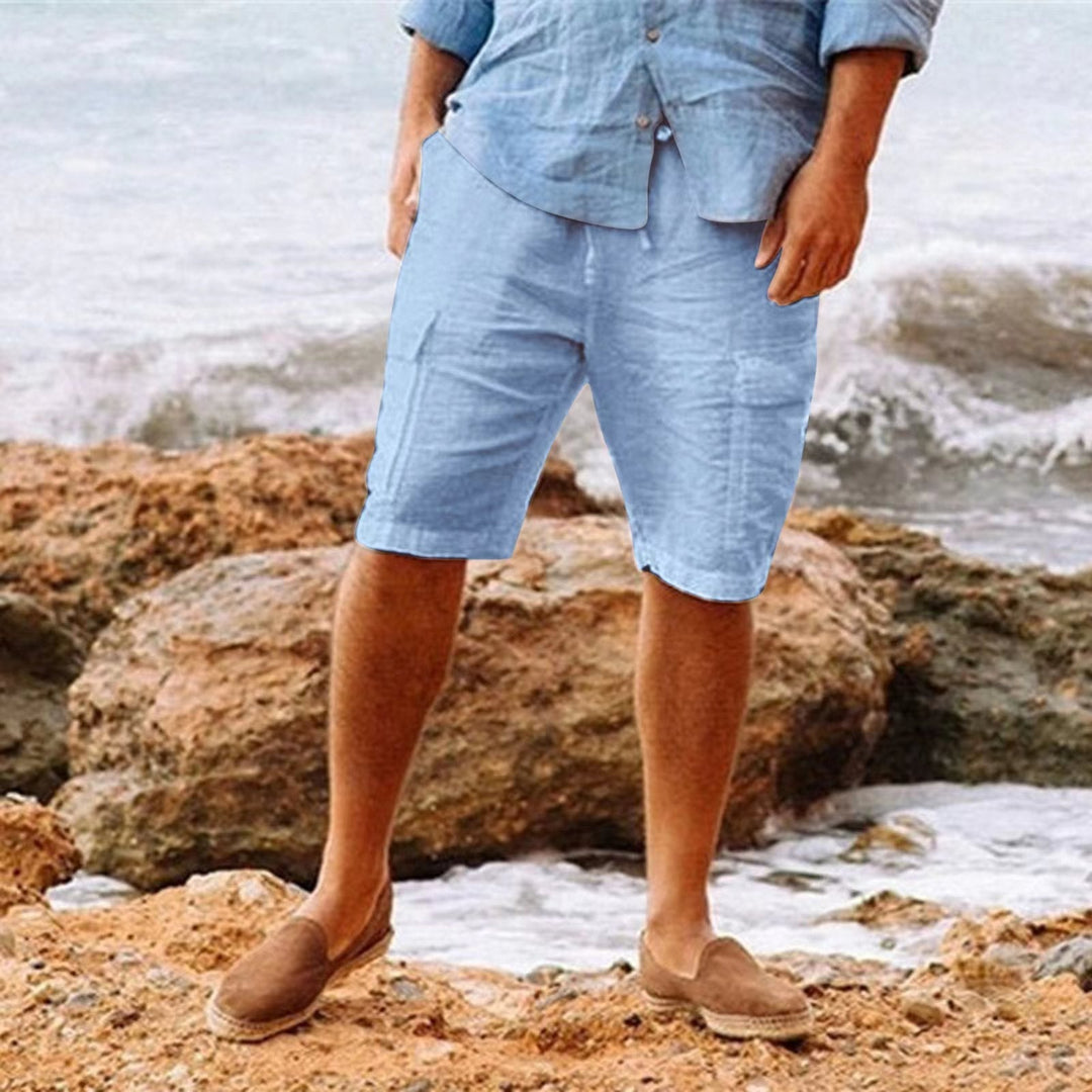 Linen-Look Drawstring Summer Shorts