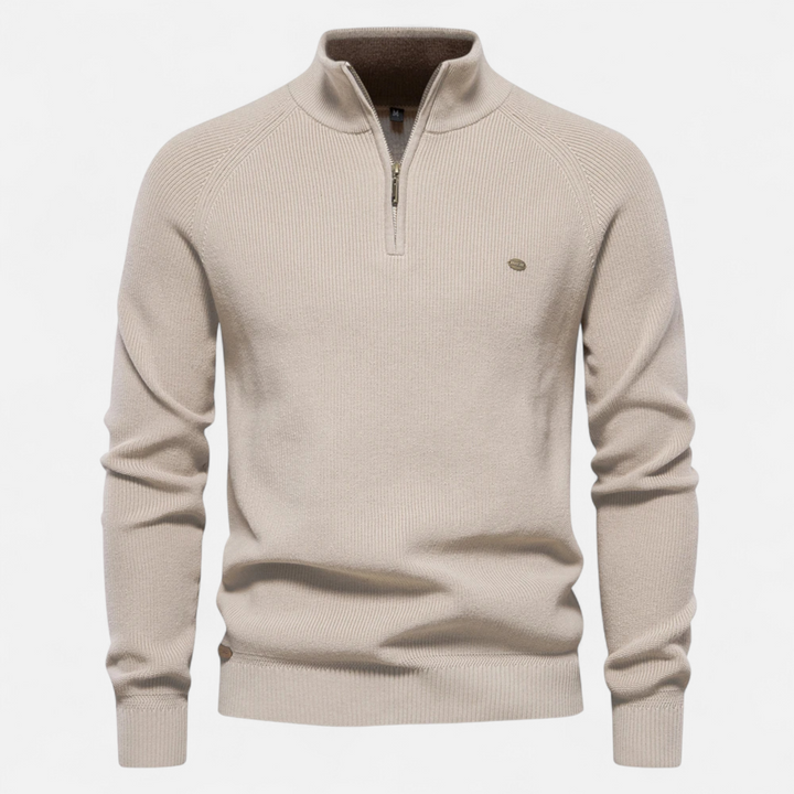 Men’s Textured Half-Zip Knit Sweater