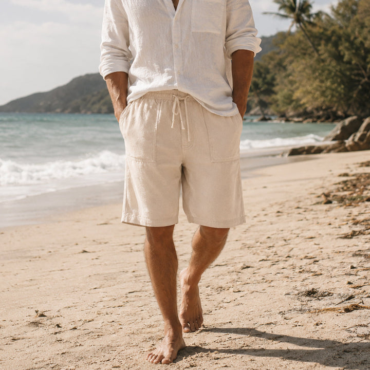 Drawstring Three-Quarter Shorts