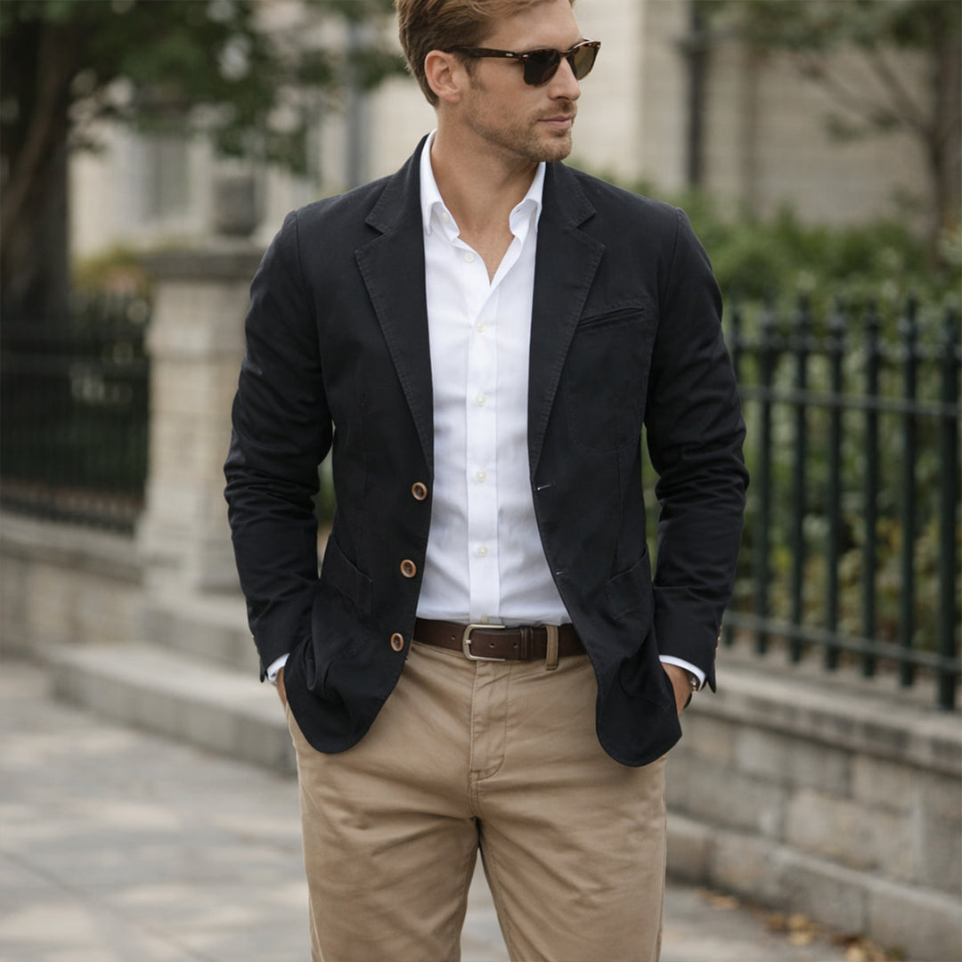 Lightweight Cotton-Feel Casual Blazer