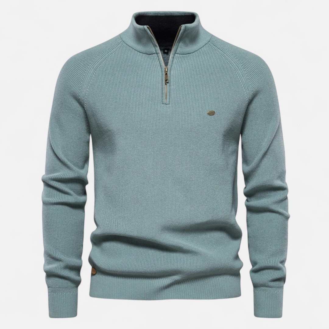 Men’s Textured Half-Zip Knit Sweater
