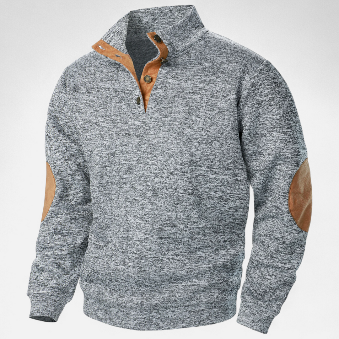 Men’s Stand Collar Button Knit Jumper