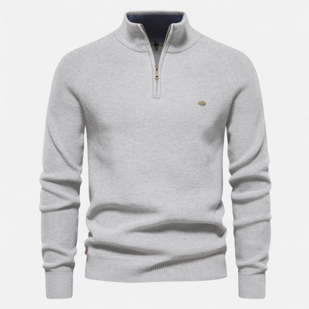 Men’s Textured Half-Zip Knit Sweater