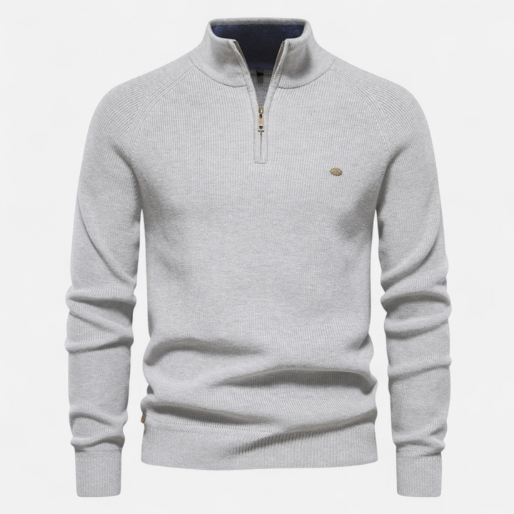 Men’s Textured Half-Zip Knit Sweater