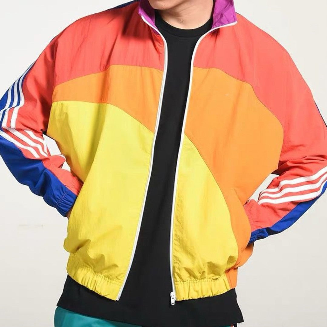 Retro Colorblock Track Jacket - Multicolor