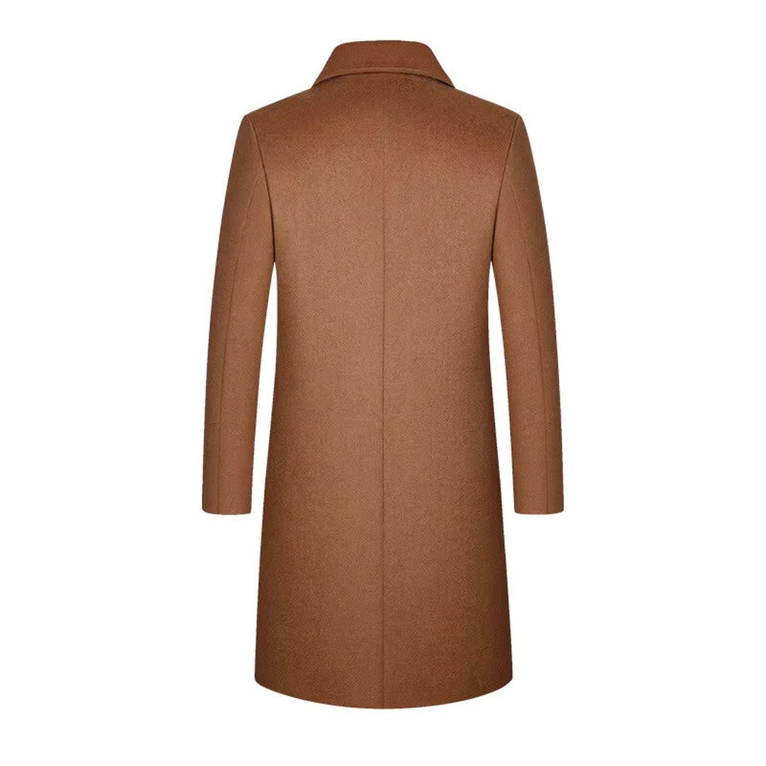 Lindenhurst - Wool-Look Overcoat Single-Breasted Notch Lapel Quilted Lining Longline
