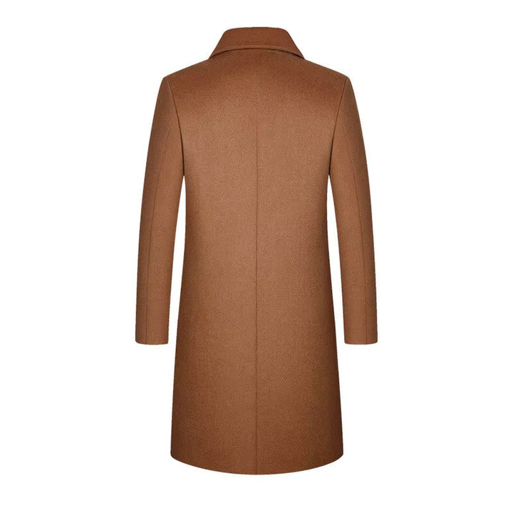 Lindenhurst - Wool-Look Overcoat Single-Breasted Notch Lapel Quilted Lining Longline