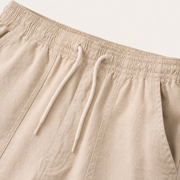 Drawstring Three-Quarter Shorts