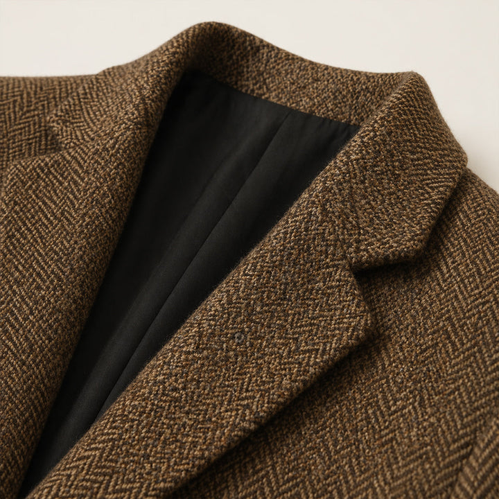 Herringbone Tweed-Style Blazer