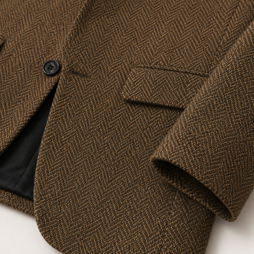 Classic Herringbone Blazer