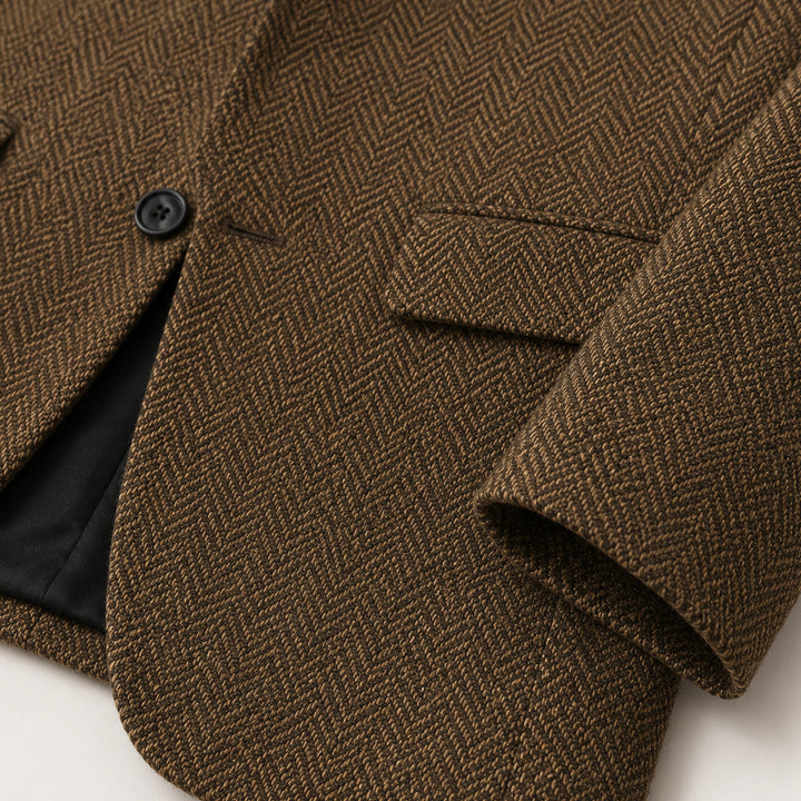 Classic Herringbone Blazer