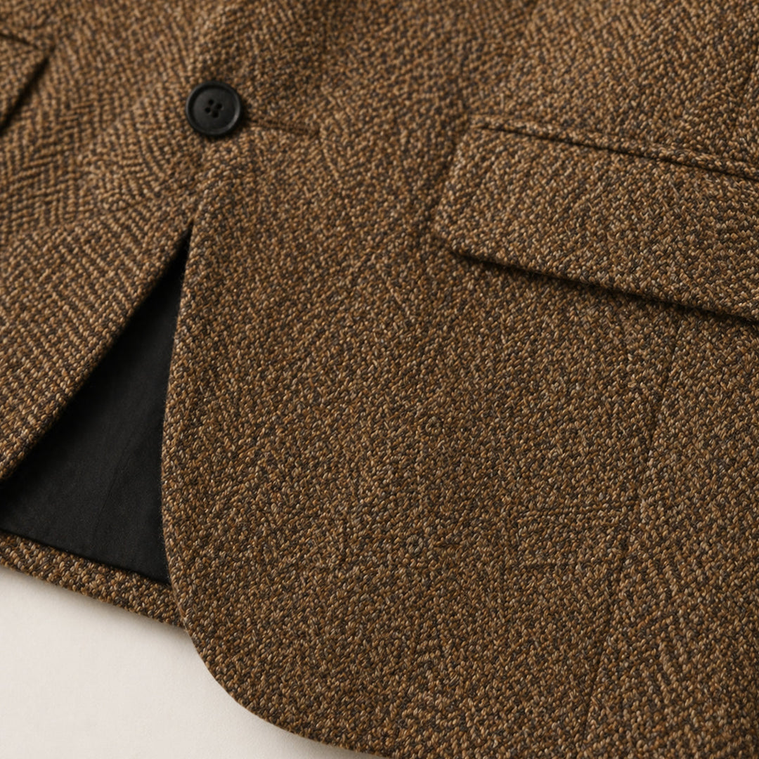 Herringbone Tweed-Style Blazer