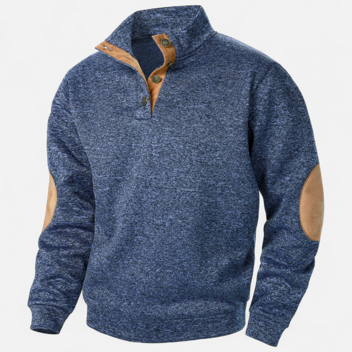 Men’s Stand Collar Button Knit Jumper