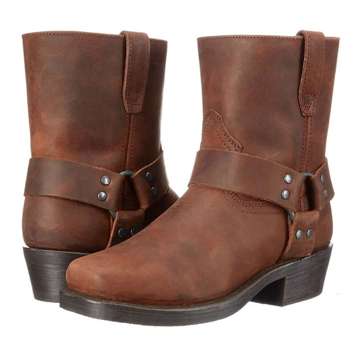 Leather-Look Western Boots