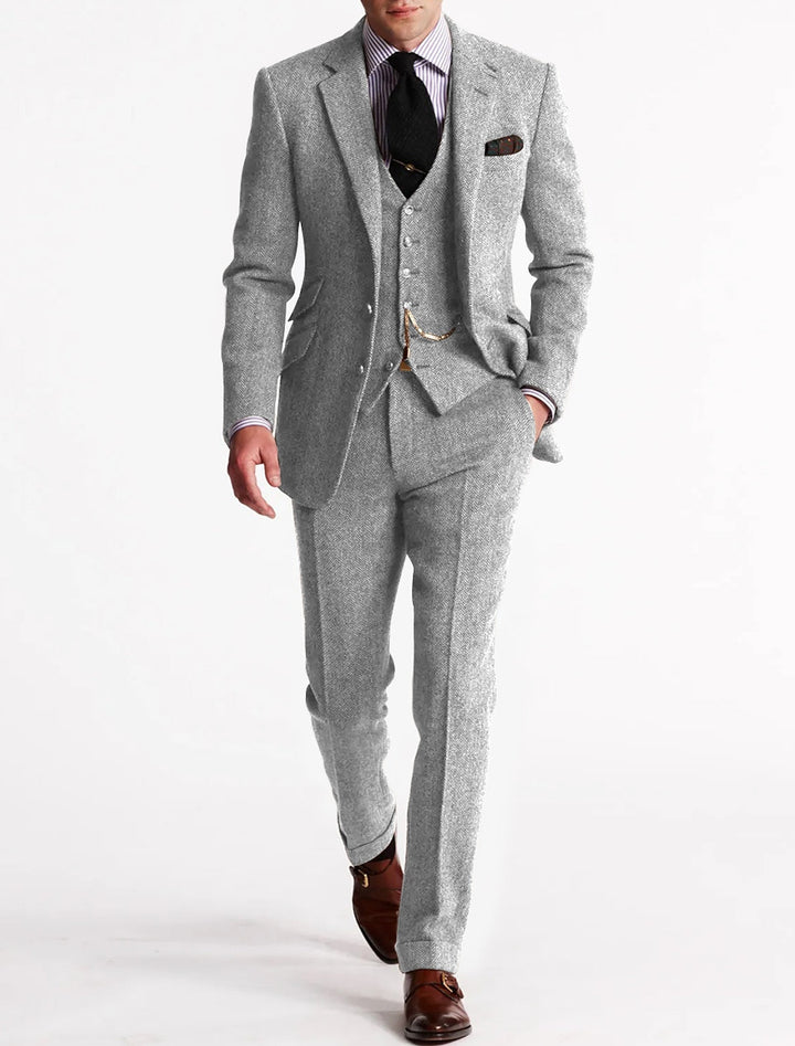 Textured Three-Piece Suit Set