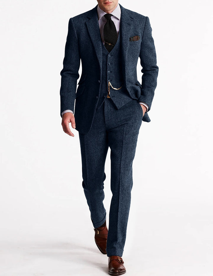Textured Three-Piece Suit Set
