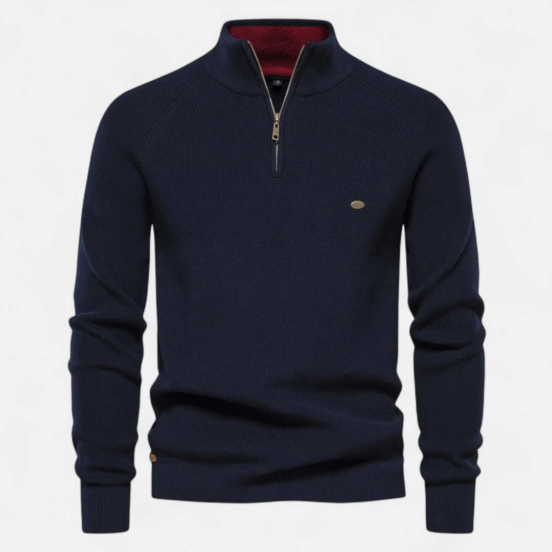 Men’s Textured Half-Zip Knit Sweater