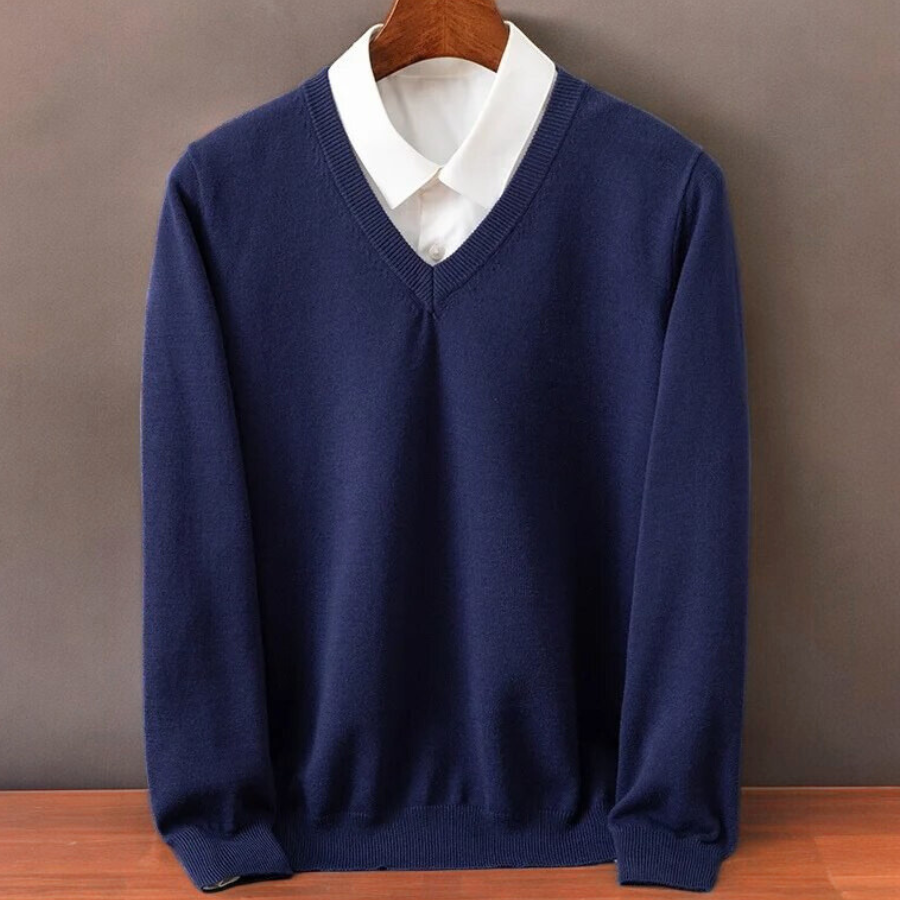 Ribbed V-Neck Sweater