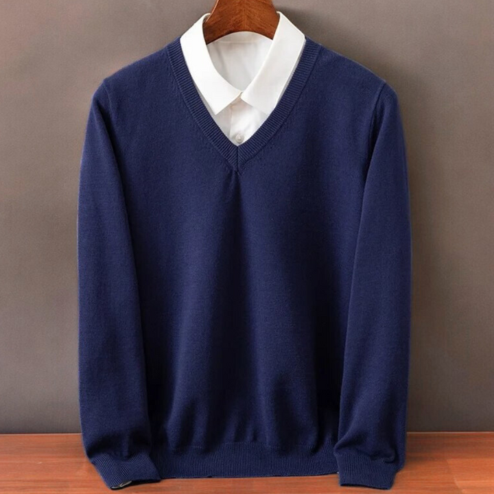 Ribbed V-Neck Sweater