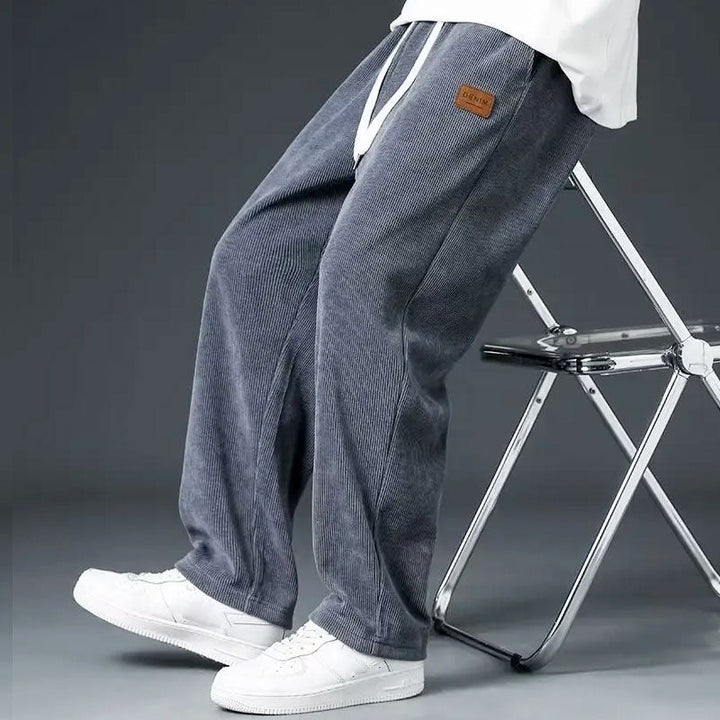 Textured Wide-Leg Sweatpants