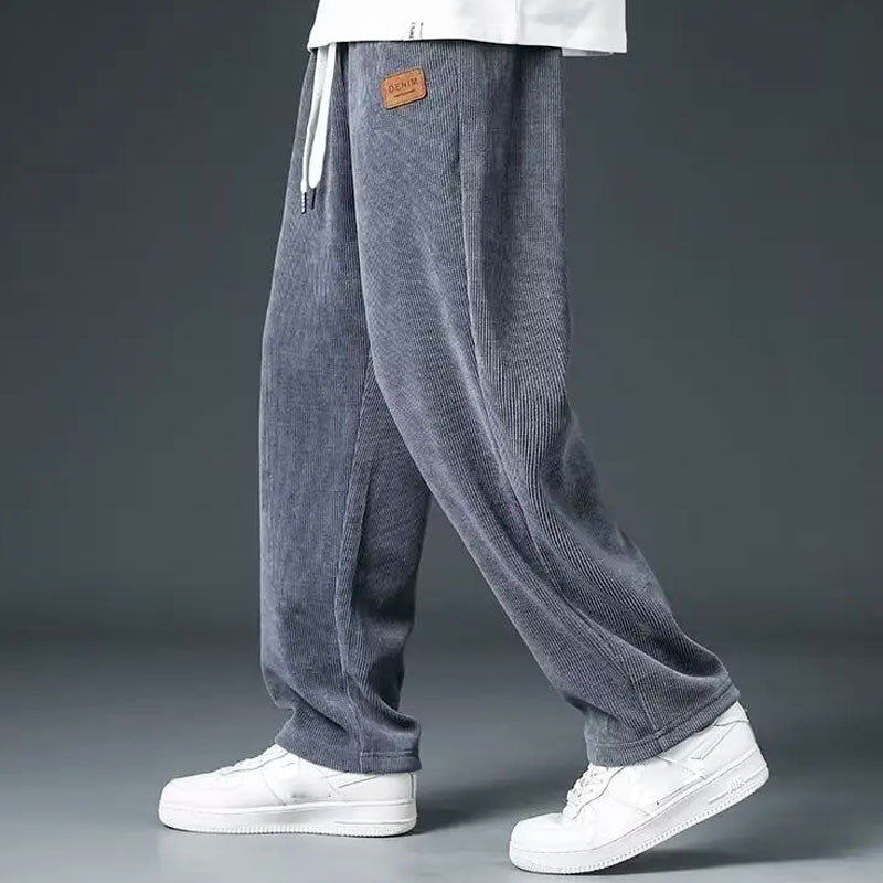Textured Wide-Leg Sweatpants