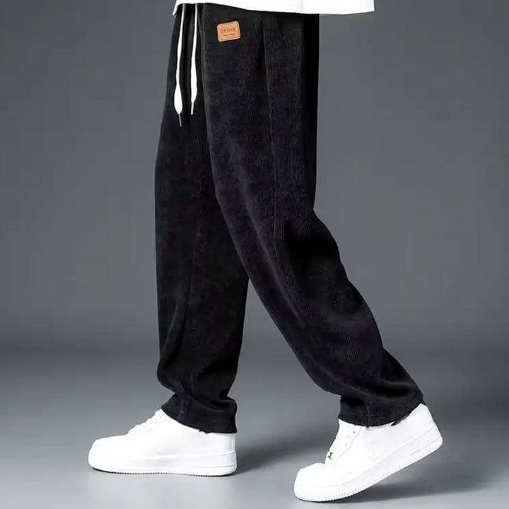 Textured Wide-Leg Sweatpants