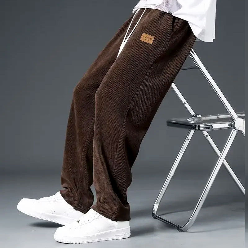 Textured Wide-Leg Sweatpants