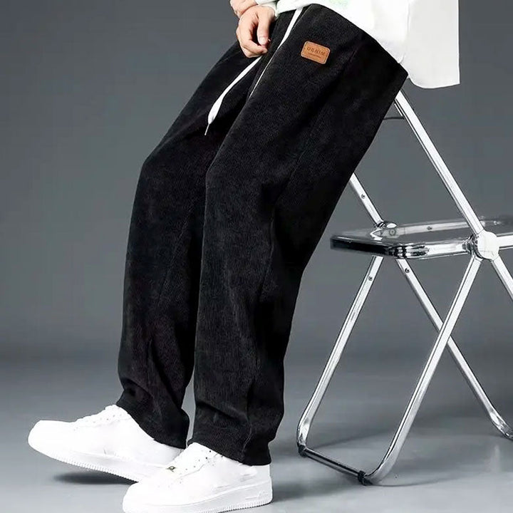 Textured Wide-Leg Sweatpants