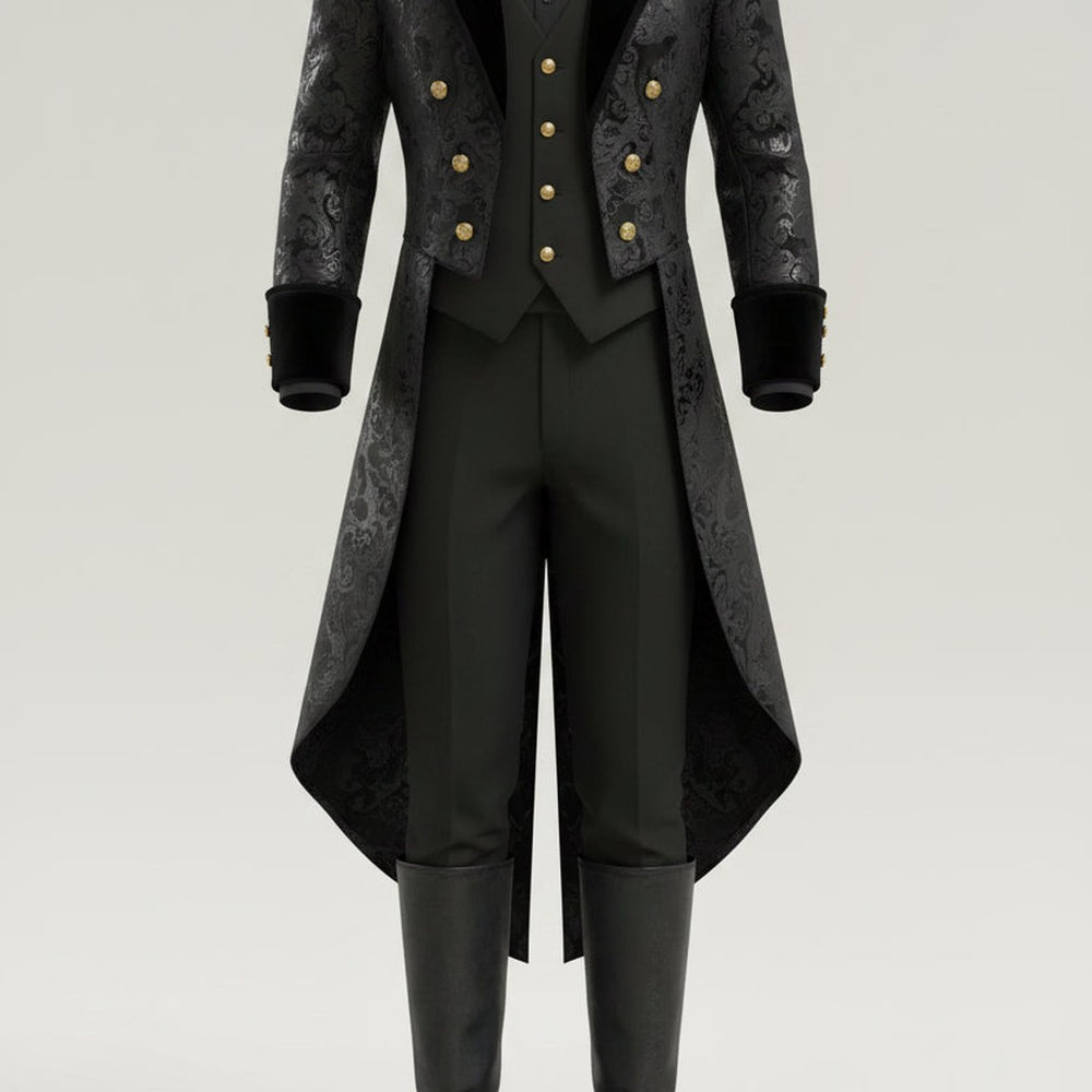 Men's Victorian Black Costume Coat Halloween Costume Accessory