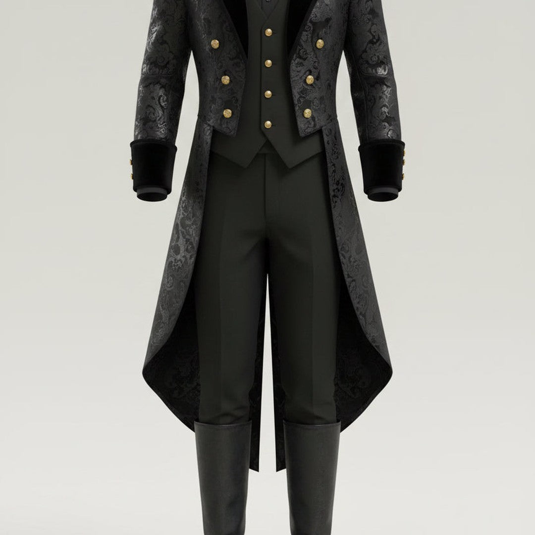 Men's Victorian Black Costume Coat Halloween Costume Accessory