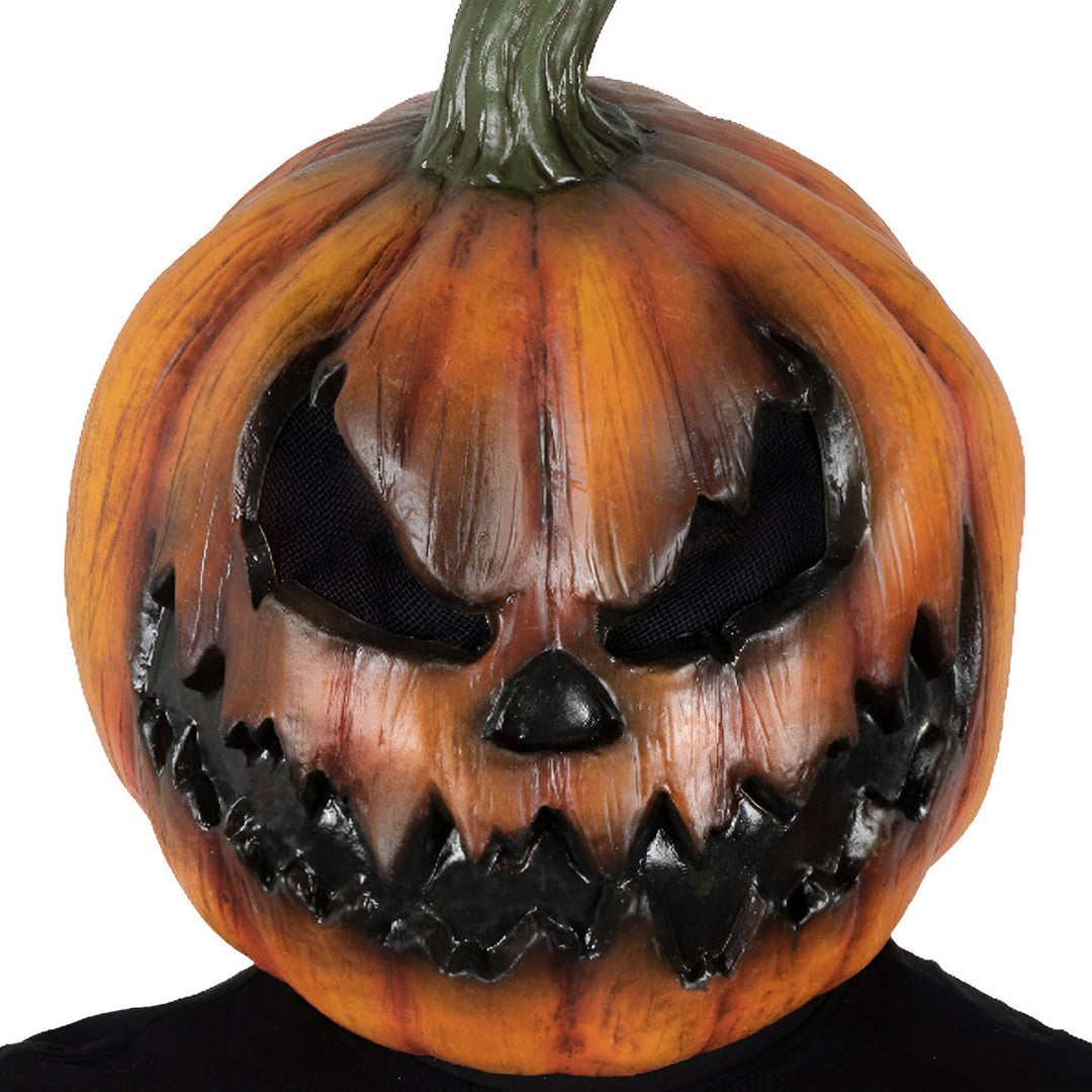 Adults' Demon Pumpkin Hand-Painted Full Head Latex Halloween Mask