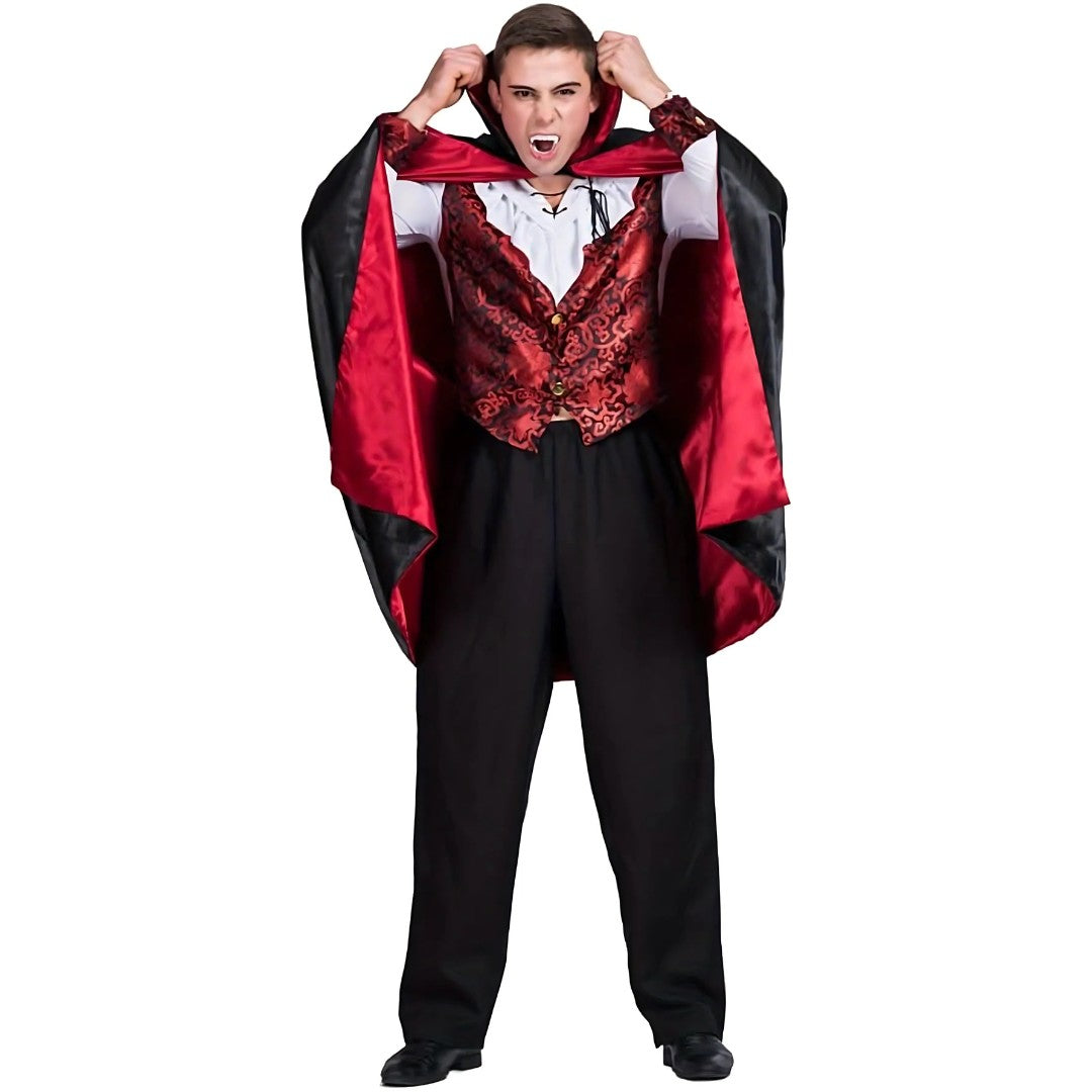 Noctisvale - Gothic Vampire Costume Vest and Cape Set